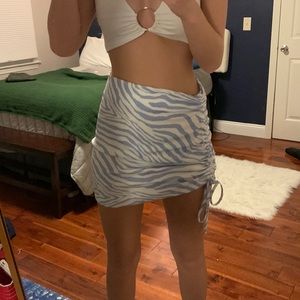 Purple and white zebra print mini skirt- Cider